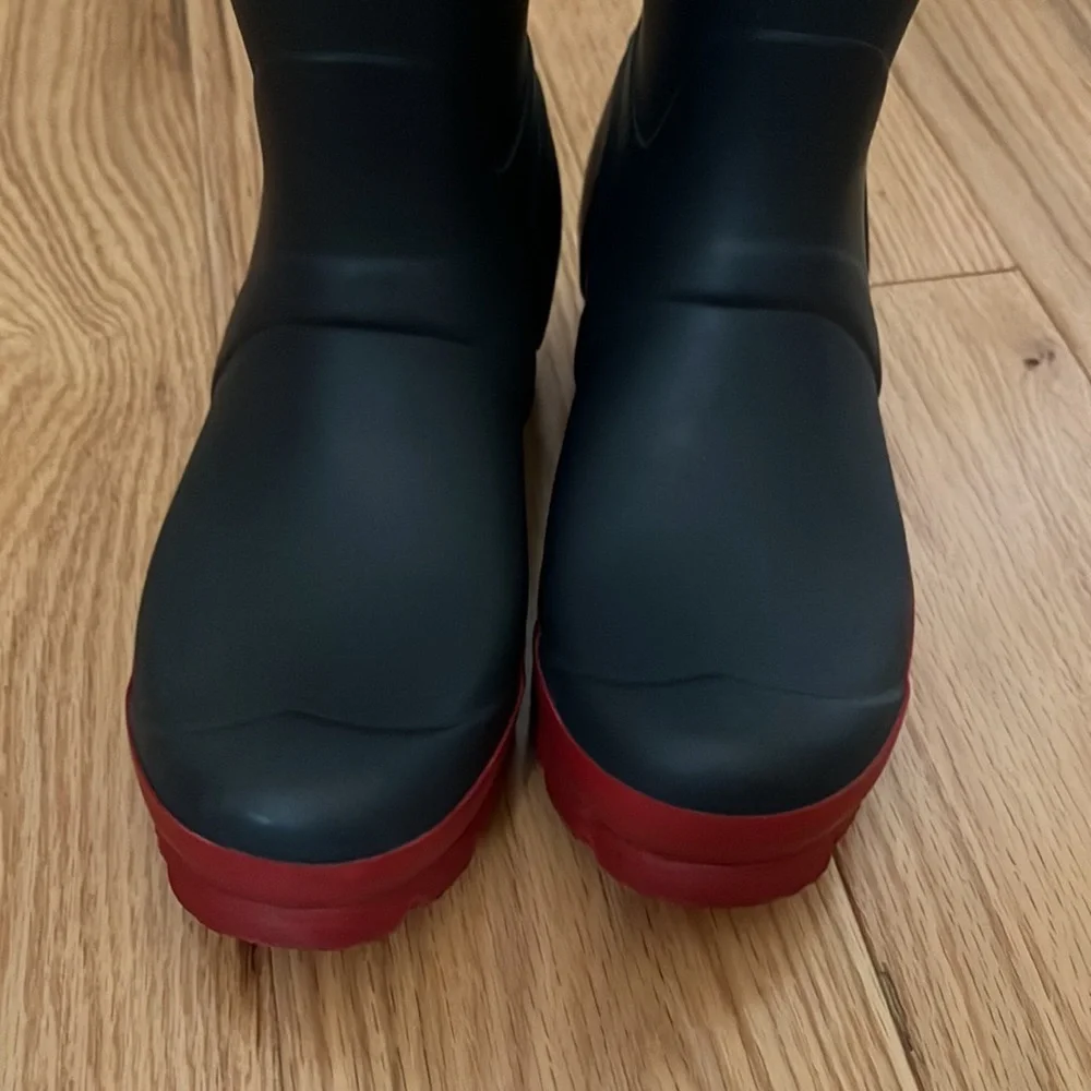 Hunter limited edition red & blue color block reflective boots Sz 5 - Picture 9 of 12